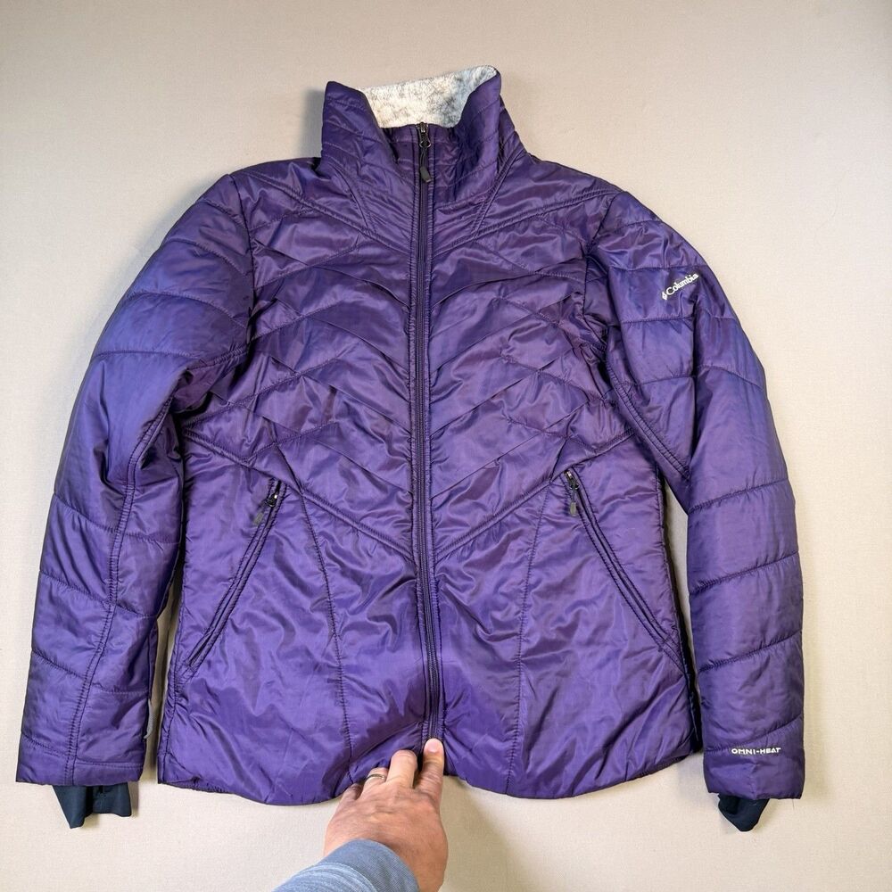Columbia Women's Large Purple Omni-Heat Puffer Jacket EUC